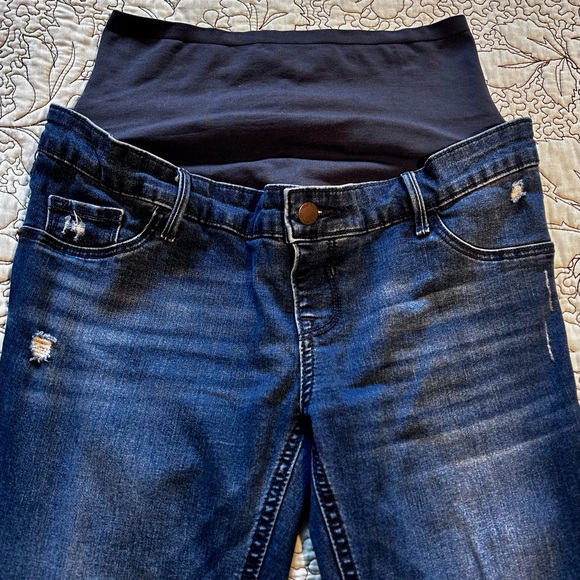 LOT OF 2 PAIR OF MATERNITY SKINNY DISTRESSED JEANS * Isabel * Old Navy Sz 8 - Picture 5 of 12